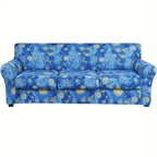 Boho Floral Sofa Slipcover Set with Separate Seat Cushion Covers – Washable Stretch Couch Cover for Armchair Loveseat Sofa, Drawstring Fit, Pet Friendly, 6 Colors