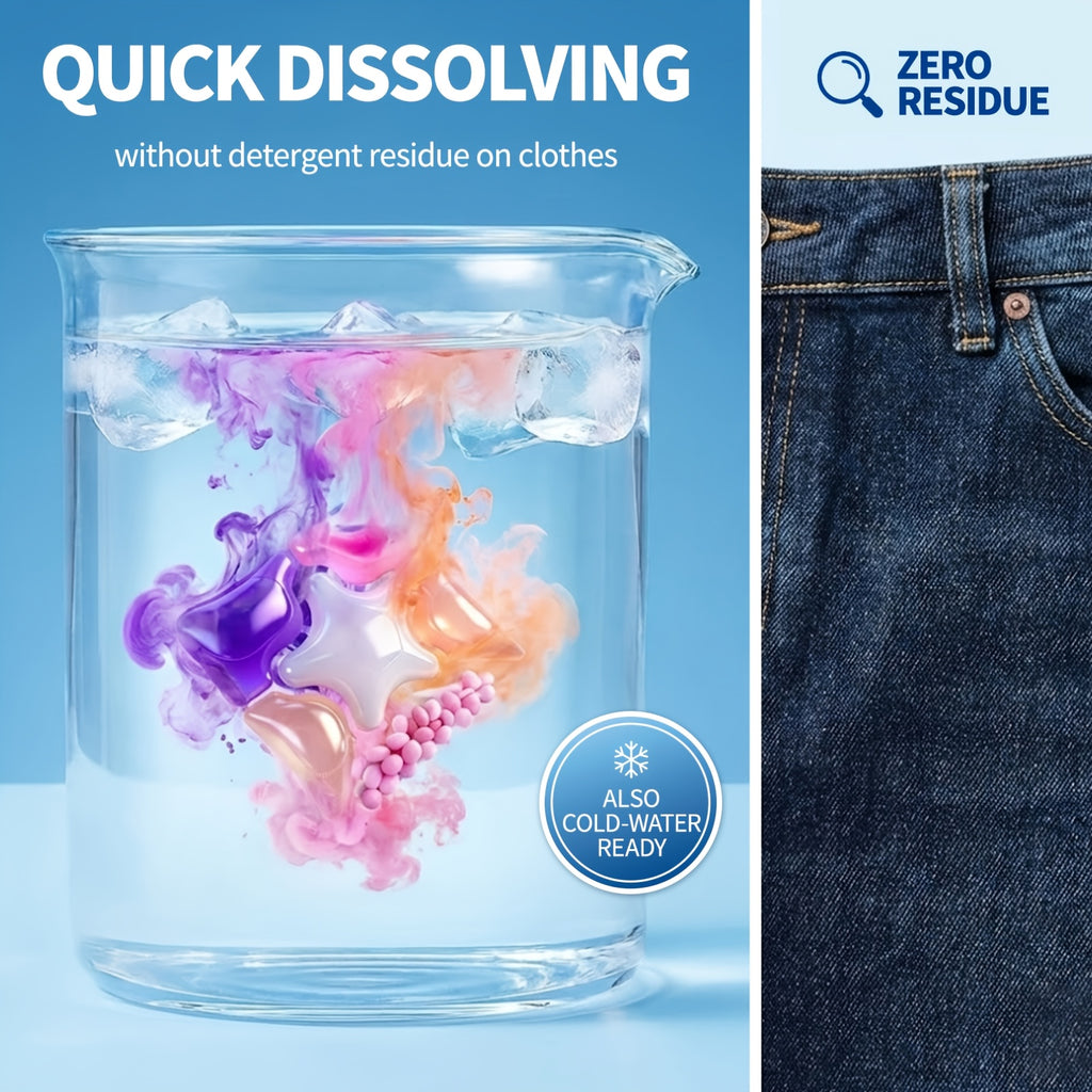 6-in-1 Laundry Detergent Pods 50 Count + 10 Bonus, Deep Clean Stain Removal Color Protection Fabric Softening Long-Lasting Rose Fragrance, Fast Dissolving HE Washer Compatible Laundry Pods