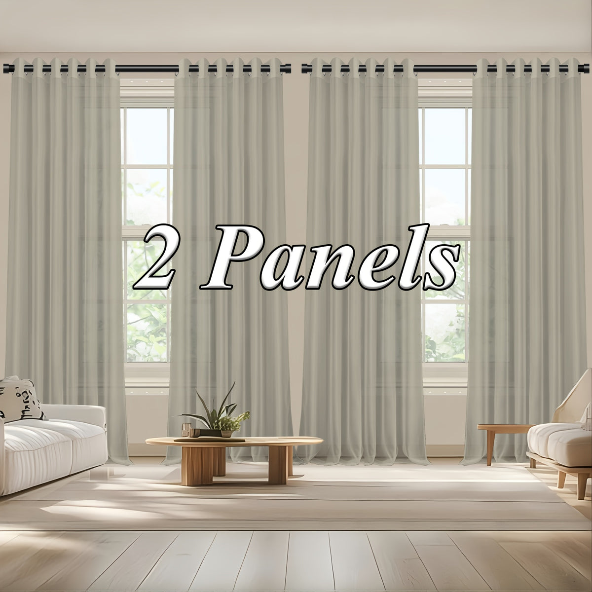 Sheer Curtains Semi Transparent Panels with Top Loop Pleated Header for Bedroom Living Room – Set of 2 or 4, 70-80G Lightweight Fabric, Multiple Sizes & Colors