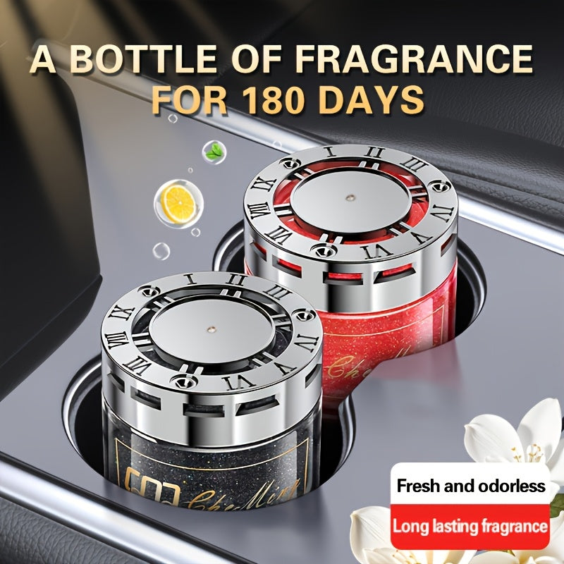 Solid Car Perfume Balm 2-Pack – Long-Lasting Light Fragrance Car Air Freshener & Interior Ornament, 5 Scent Combos: Lavender, Black Forest, Cologne, Wilderness & Gardenia Berry