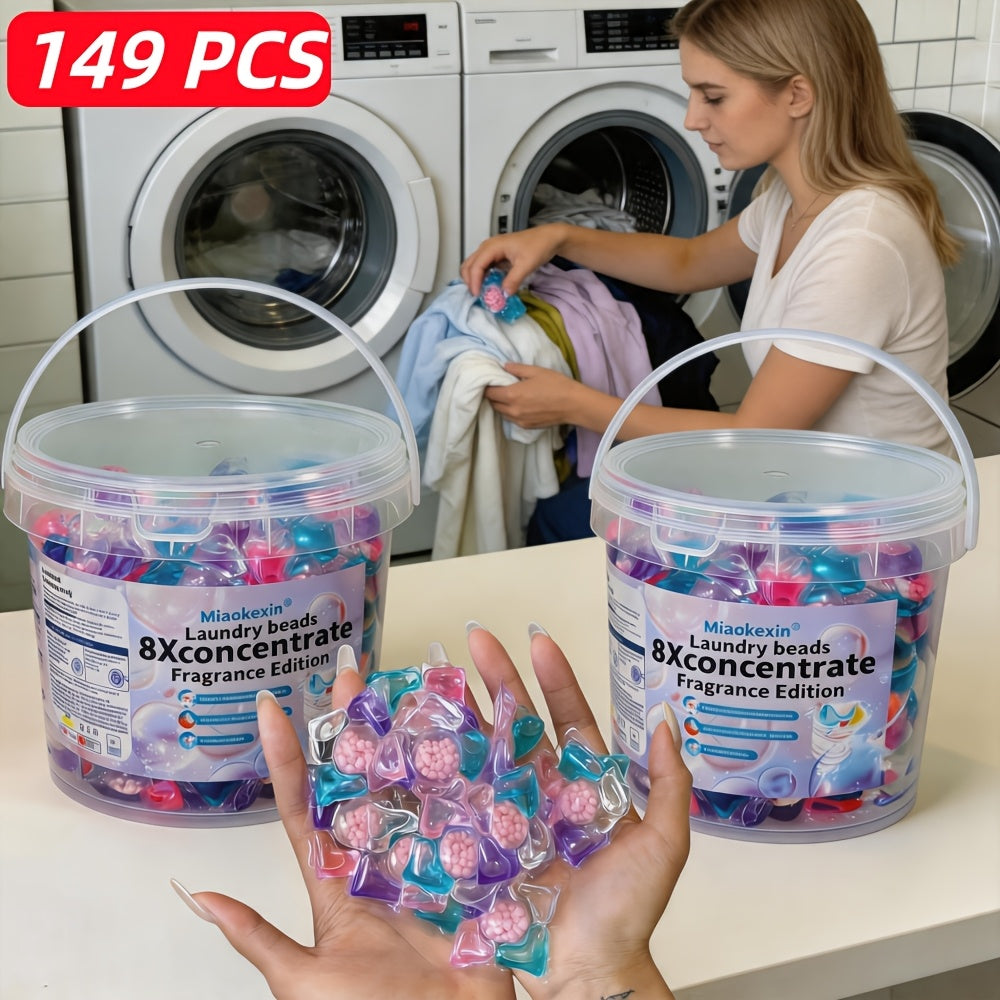 5-in-1 Laundry Detergent Beads Concentrated Formula - Chlorine-Free HE Compatible Stain Removal Laundry Beads 300g 600g Bulk Pack
