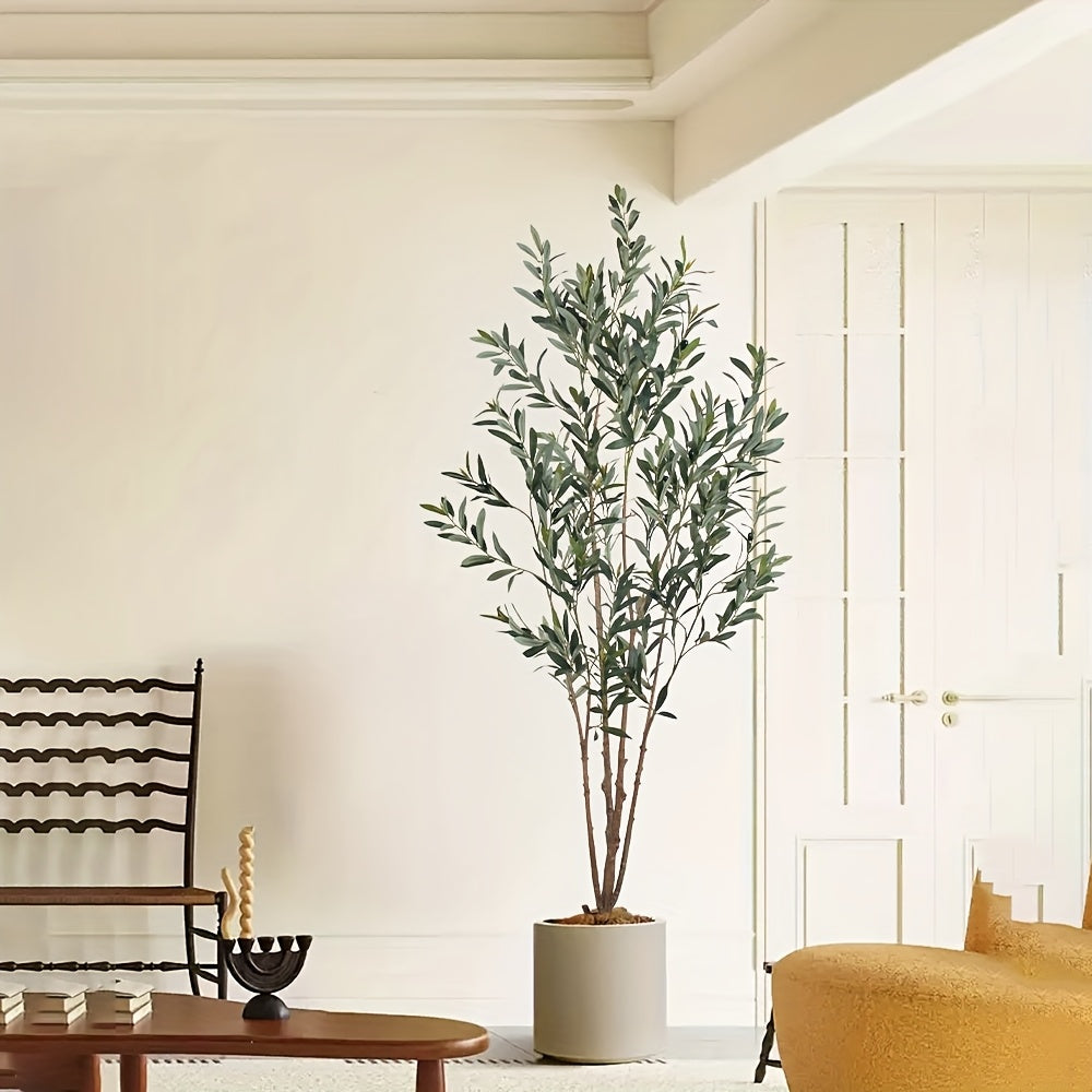 Artificial Olive Tree with Realistic Black Fruits – 4 Heights 47–83 Inch Nordic Mediterranean Faux Plant for Living Room, Kitchen, Hotel & Office | No Maintenance Indoor Decor