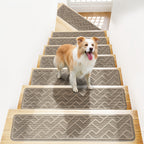 Non-Slip Stair Treads Self-Adhesive 4mm TPR Stair Mats for Hardwood Floors Indoor Stairs Carpet Pads 6pcs or 15pcs Set