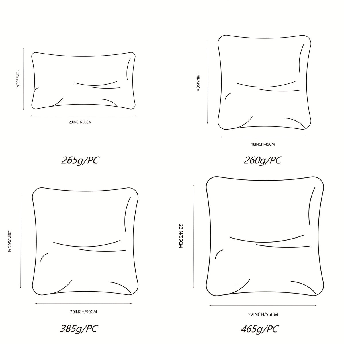 Throw Pillow Inserts Hypoallergenic, Plush Fluffy Cushion Forms for Sofa, Bed & Couch, Square Pillow Stuffers for Home Decoration, Available in 2 to 24 Piece Sets, Multiple Sizes