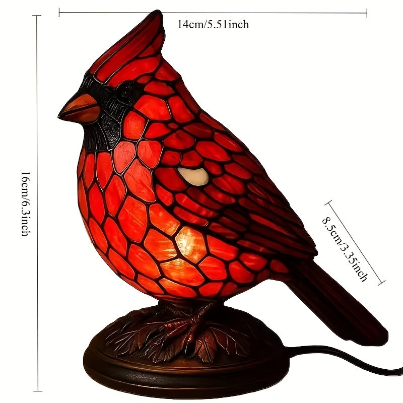 Red Bird Lighted Tabletop Night Lamp - USB Powered Decorative Bird Light for Holiday Home Decor, Christmas Thanksgiving New Year Gift | Nuvia Haven