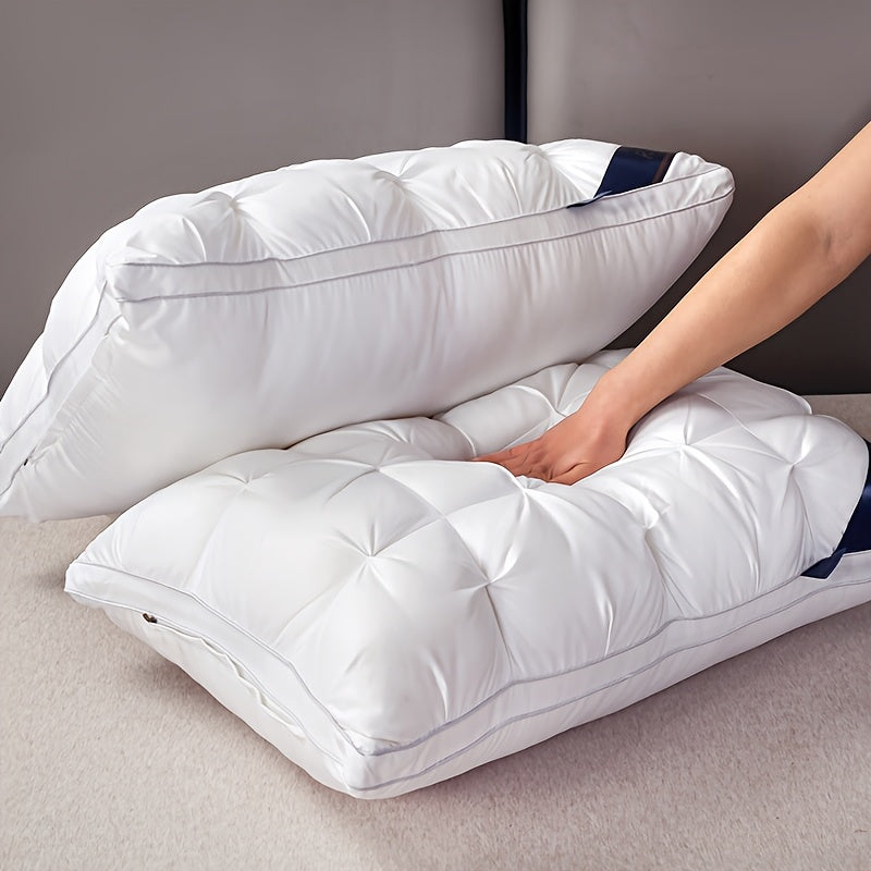 Luxury Hotel-Quality Bed Pillows Queen King Size, Hypoallergenic Plush Fill Cooling Pillow for Side Back Sleepers, Machine Washable All-Season Sleep Pillow 1 or 2 Pack