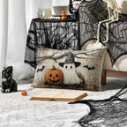 Halloween Ghost Pumpkin Lumbar Throw Pillow Cover 12x20 Inch – Farmhouse Spooky Bat Dead Tree Cushion Case, Single Sided Print, Sofa Couch Halloween Decor, 1pc