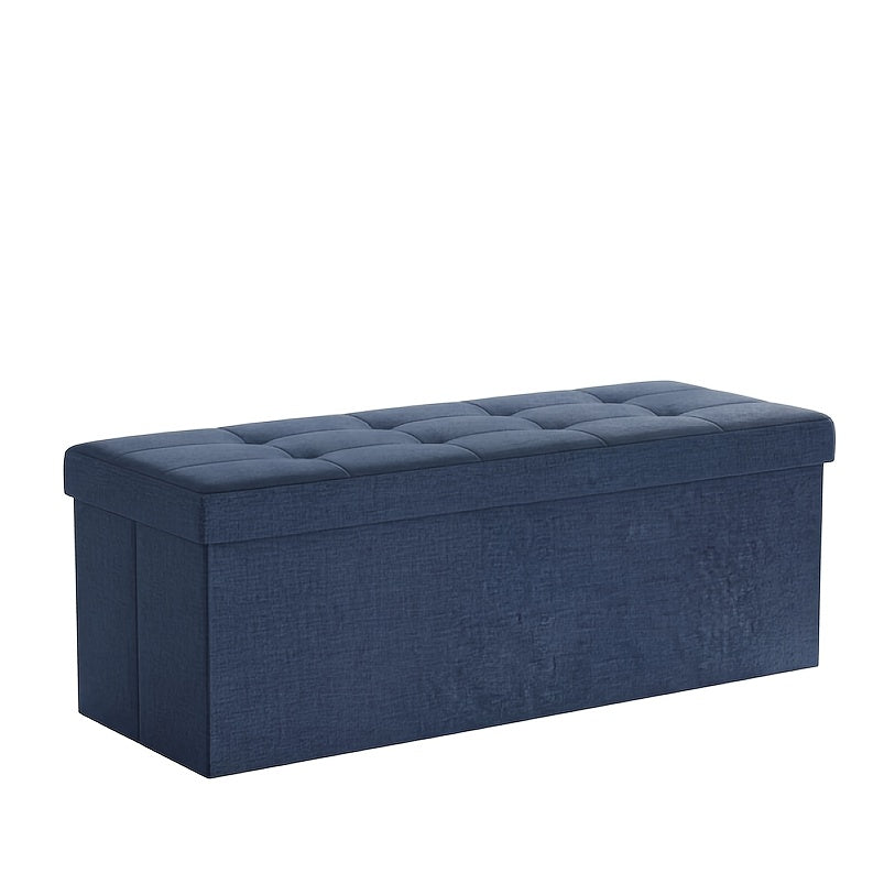 Folding Storage Ottoman Bench 660 lbs Capacity – Large End of Bed Chest with Padded Seat for Bedroom Living Room Entryway, 30 & 43 Inch, Multiple Colors