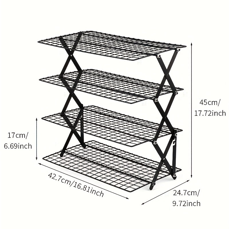 Wire Cooling Rack Set Collapsible Stainless Steel with Muffin Cup Slots - Baking Rack for Cakes, Cupcakes, BBQ & Drying, Stackable Oven Safe Cooling Grid
