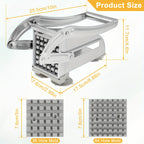 French Fry Cutter with 36 & 64 Hole Blades - Stainless Steel Potato Chipper Manual Slicer Dicer for Homemade Fries, Chips & Vegetables