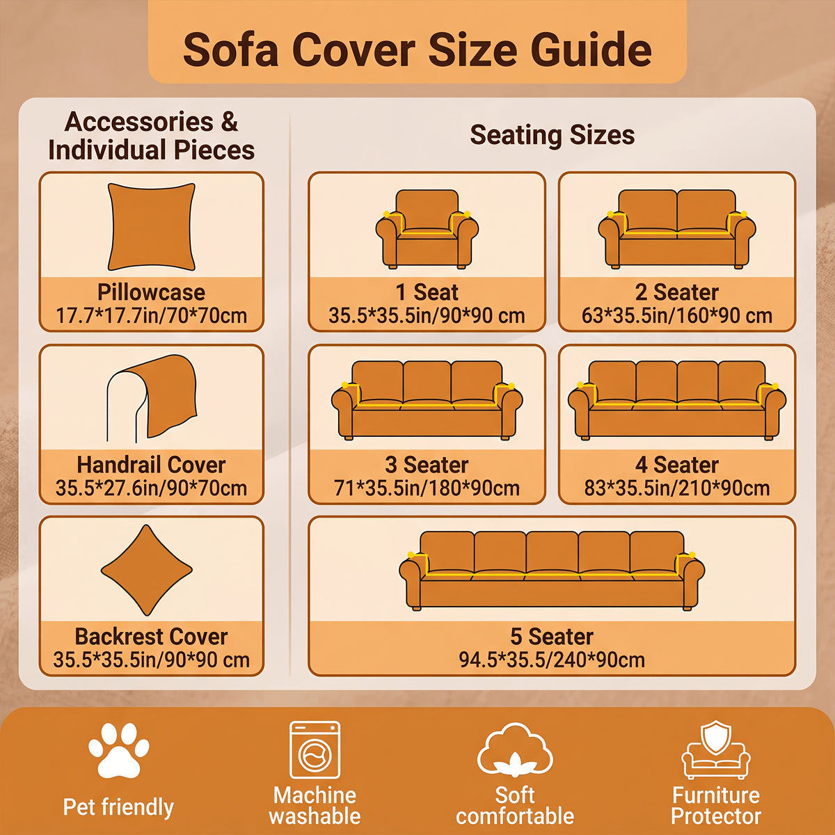 Velvet Sofa Cover Non-Slip Washable Plush Couch Slipcover Pet Friendly Thick Padded Furniture Protector 1 2 3 4 5 Seat Living Room Bedroom