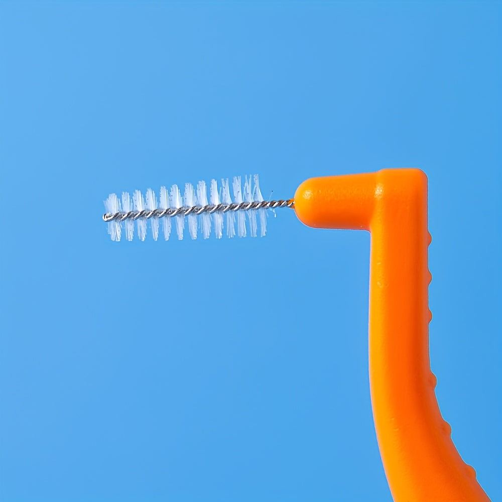 Interdental Brushes 36 Pack L-Shaped - Soft Nylon Bristle Floss Picks for Braces Teeth Cleaning Sensitive Gums Adults Multiple Sizes