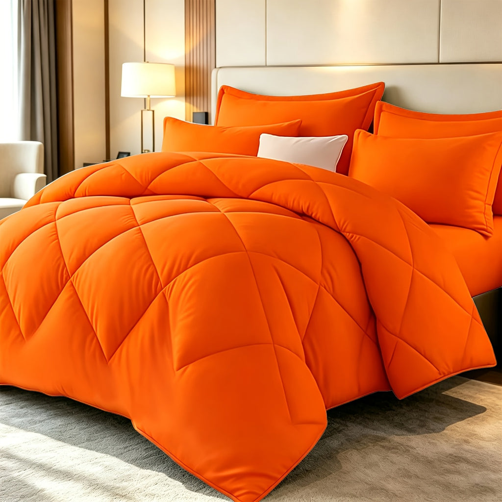 Diamond Pattern Quilt Bedding Set with Pillowcases 2/3 Piece – Soft Breathable Lightweight Comforter Twin Queen King 30+ Colors