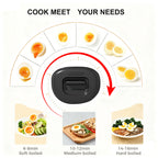 Electric Egg Cooker 7-Egg Capacity Rapid Egg Boiler with Musical Buzzer & Overheat Protection - Hard Soft Medium Boiled Eggs, Egg Poacher & Mini Food Steamer - Easy Clean, Black