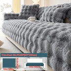 Faux Rabbit Fur Plush Sofa Cover Thick Milkskin Split Slipcover Cozy Winter Warmth Pet Friendly Machine Washable 1 2 3 4 Seater Living Room Bedroom Office