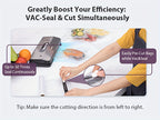 Vacuum Sealer Machine 8-in-1 65kPa Stainless Steel with Built-In Cutter, 10 Bags & External Vacuum Port – Food Sealer for Food Storage & Sous Vide, Model SJ2090