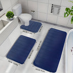 Memory Foam Bath Mat Set 3 Piece – Non-Slip, Soft Absorbent Plush Rugs for Bathroom, Kitchen & Bedroom | 9 Colors | Washable