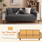 Velvet Sofa Cover Non-Slip Washable Plush Couch Slipcover Pet Friendly Thick Padded Furniture Protector 1 2 3 4 5 Seat Living Room Bedroom