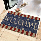 Patriotic Welcome Door Mat – Machine Washable Polyester, National Pride Design, Indoor Runner for Entryway, Bedroom, Kitchen & Bathroom | 18×47 in | Nuvia Haven