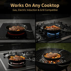 Pre-Seasoned Cast Iron Skillet Set 6” 8” 10” Heavy-Duty Pan for Frying Sauté Cooking & Pizza – Professional Restaurant Quality Cookware