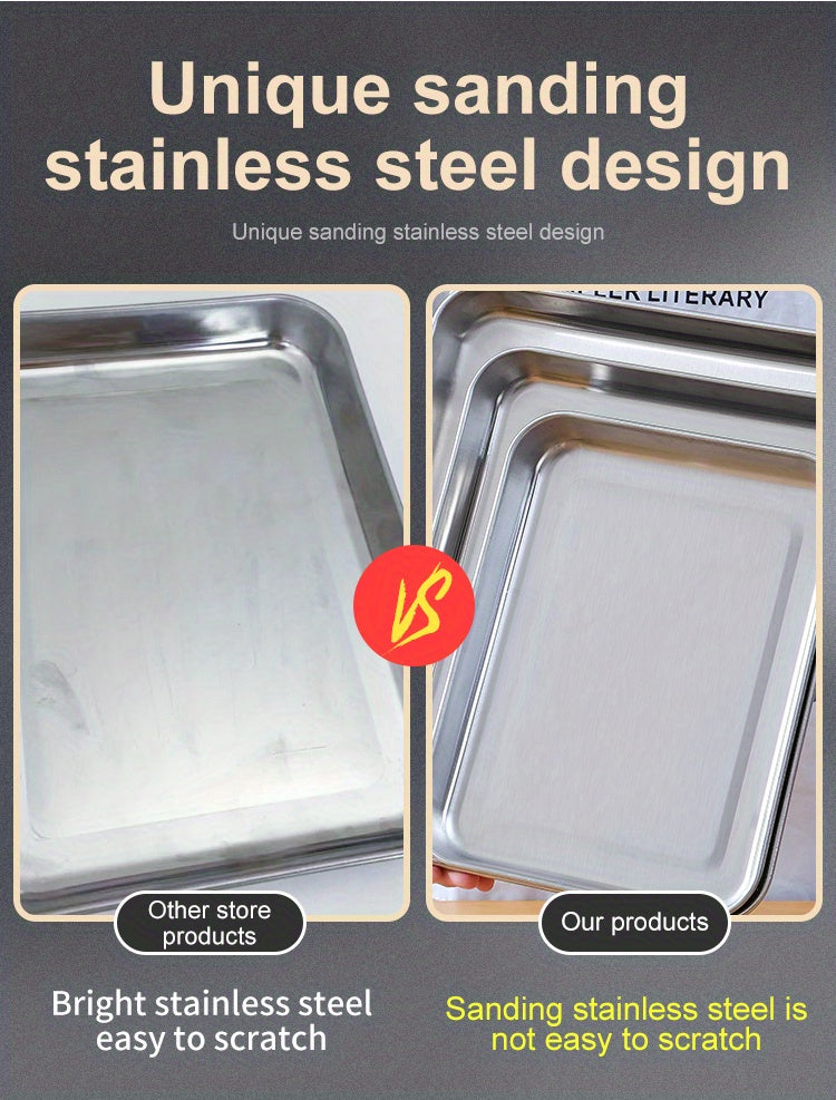 Baking Pan Set with Cooling Rack Large Stainless Steel Cookie Sheet Non-Toxic Durable Easy Clean Professional Oven Tray for Baking Roasting Holiday Baking