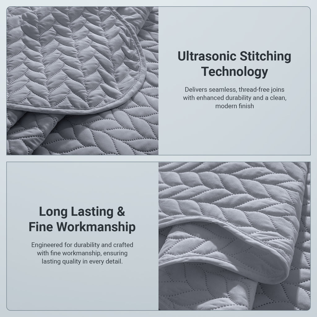 Microfiber Quilt Bedspread Set All Season Lightweight – Soft Breathable Quilted Coverlet Twin Full Queen King 16 Colors Machine Washable