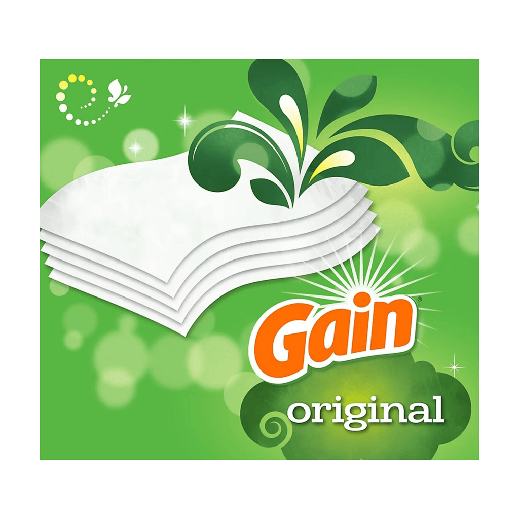 Gain Dryer Sheets Original Fresh Scent 15-Count Fabric Softener Sheets Static Control Wrinkle Reduction Long-Lasting Laundry Scent 1-Pack or 15-Pack