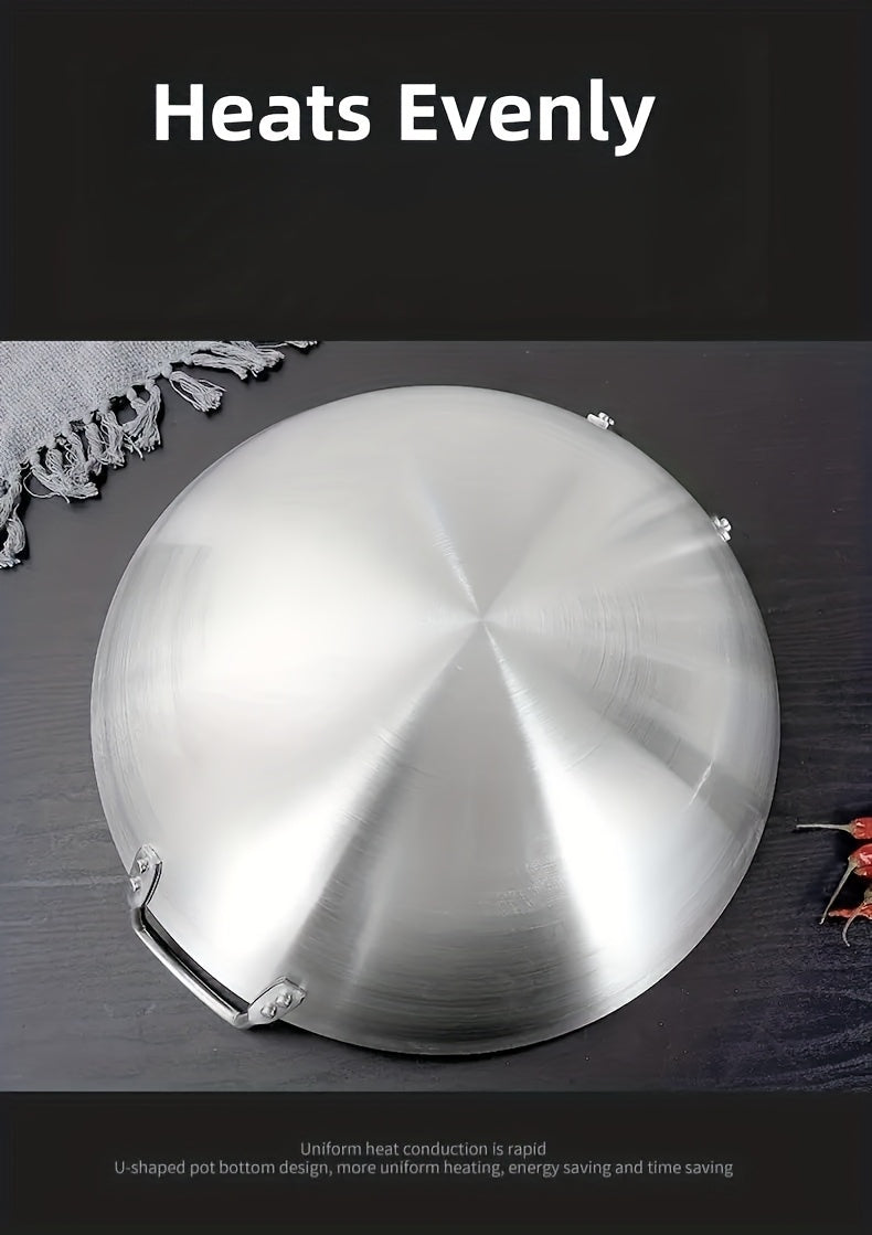 Heavy-Duty Stainless Steel Wok – Non-Stick Stir-Fry Pan with Ergonomic Handle | Gas, Induction & Electric Compatible | Multiple Sizes | Easy to Clean
