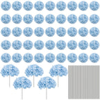 Bulk Artificial Hydrangea Flower Heads 72pcs with Stems - Faux Hydrangea Flowers for Home, Wedding & Party Decorations, Floral Arrangements & Centerpieces
