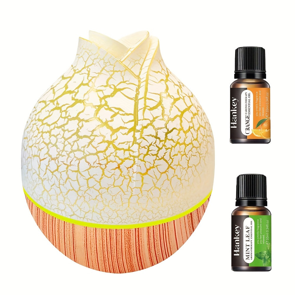 130ml Ultrasonic Essential Oil Diffuser Humidifier USB 7-Color LED 4H Timer with Peppermint Orange Oils for Bedroom Office Spa 3 Styles