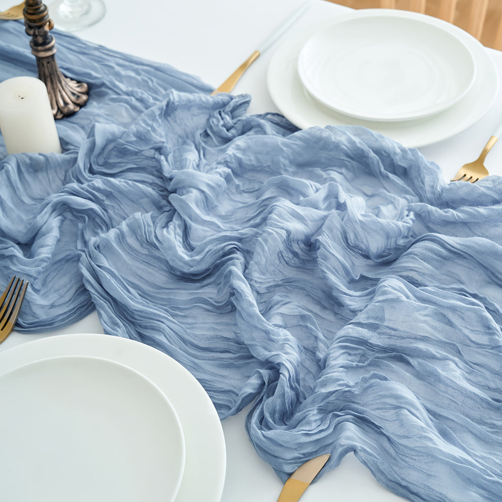 10-Pack Cheesecloth Table Runner 10ft Boho Rustic Wedding Reception Bridal Shower Party Home Decor Multi-Color