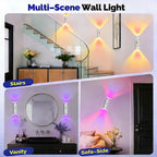 Magnetic Motion Sensor LED Night Lights USB Rechargeable - 9-Color Wall-Mounted Wireless Sconce, 3 Sensing Modes, No Wiring, for Hallway Bedroom Stairs Kitchen | Nuvia Haven