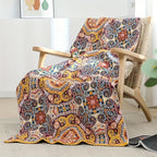 Printed Cotton Bath Towel 31x63 Inch - Soft Quick-Dry Absorbent 100% Cotton Towel, No Pilling No Shedding, Boho Patterns for Home and Beach Use