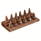 Solid Wood Ring Display Stand Jewelry Tower – 3-Tier Holds 18 Rings or 2-Tier Holds 12 Rings Elegant Ring Organizer for Home Decor Showcase Storage