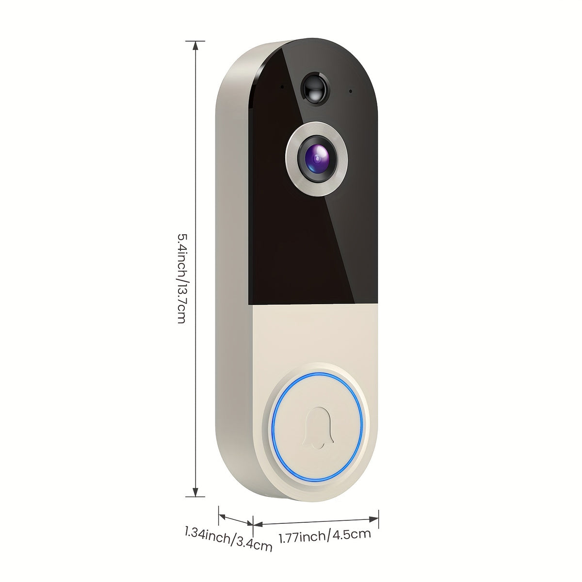 2K Smart Video Doorbell Camera – 166° Wide Angle, AI Human Detection, Two-Way Voice, Night Vision, Cloud Storage & 2.4G WiFi Wireless Doorbell for Home Security