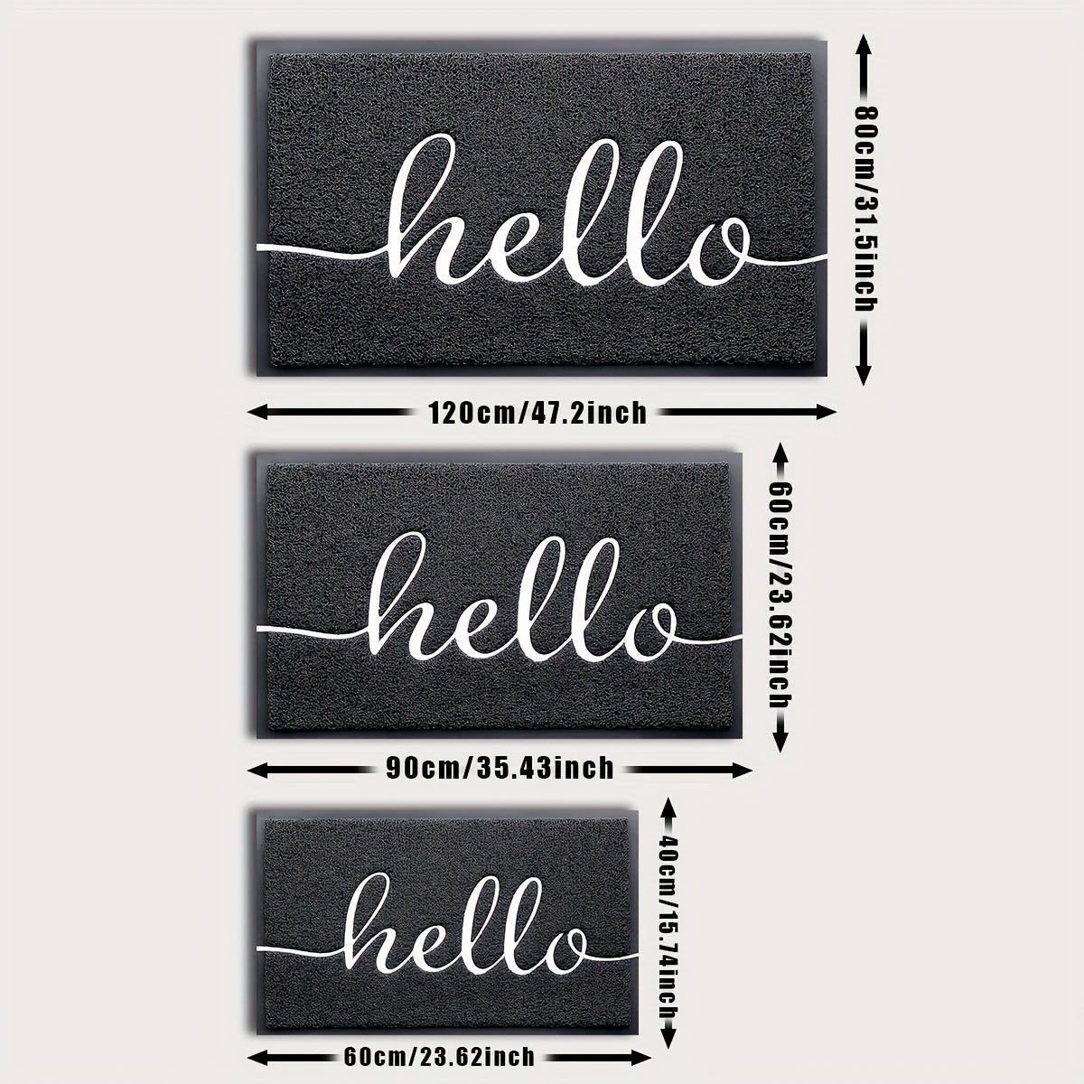 Non-Slip Absorbent Door Mat Indoor Outdoor Entrance Welcome Mat with Rubber Backing, Easy Clean Scrape Shoe Mud Rug for Front Door Patio