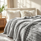 Soft Plush Throw Blanket – Thick Warm Fuzzy Cozy Blanket for Couch, Bed, Office & Travel | 4 Sizes, 4 Colors | Great for Gifts & Room Decor
