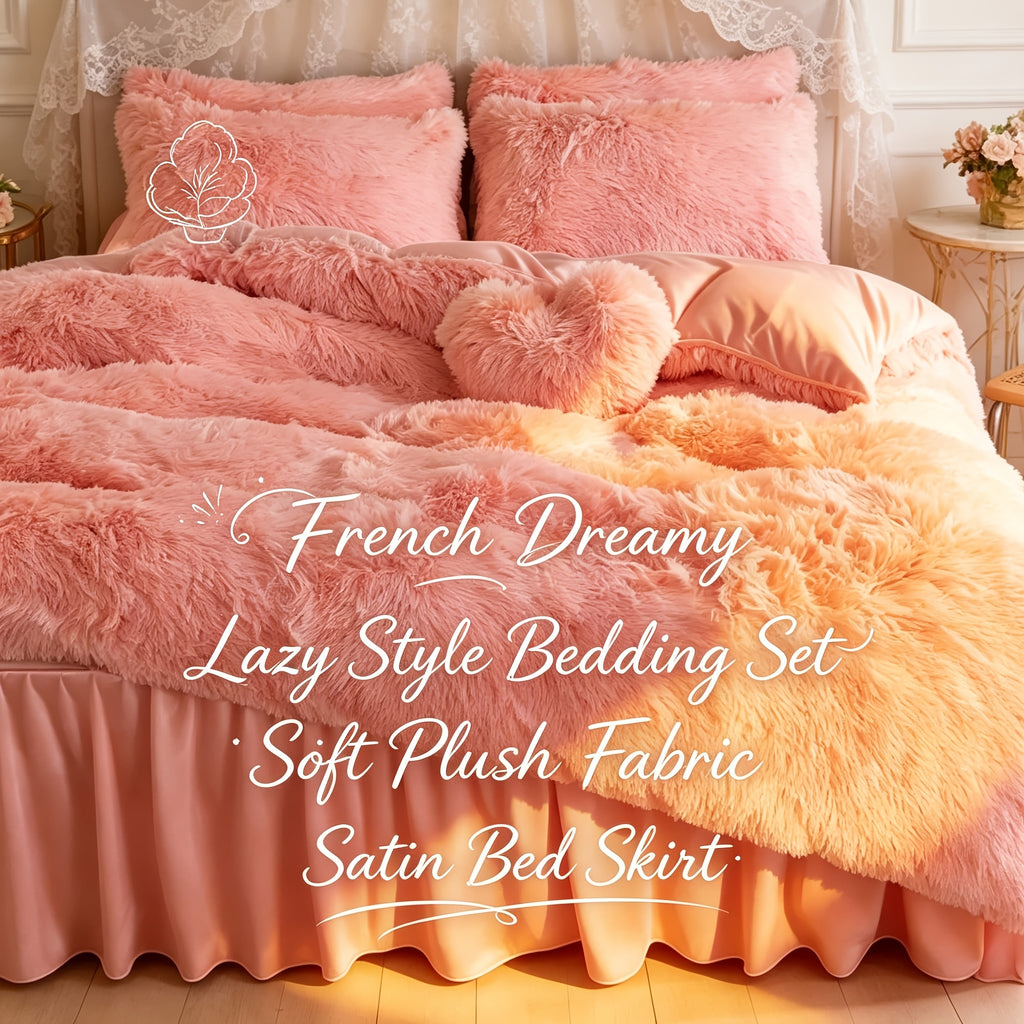 Velvet Duvet Cover Set Queen King Twin - Faux Down Flannel Bedding with Pillowcases & Bonus Heart Pillow, Zipper Closure Plush Thermal All-Season, 8 Colors 3/4-Piece