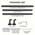 Curtain Rod Black Industrial 1 Inch with Brackets – Rustic Heavy Duty Window Rod Set for Indoor & Outdoor Use | 4 Sizes