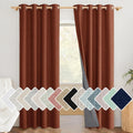 Linen Blackout Curtains 2 Panels 100% Farmhouse Grommet Top – Thermal Insulated Thick Window Drapes for Living Room Bedroom, 11 Colors 6 Sizes