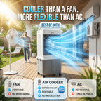 2200 CFM Portable Evaporative Air Cooler – Top-Fill Swamp Cooler with 8.7 Gal Tank, 120° Swing, 3 Speeds, 1/2/4H Timer, 35dB Quiet & 4 Ice Packs | Bedroom, Office, Patio, Kitchen