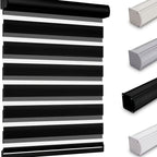 Cordless Zebra Blinds Custom Width Gradient Roller Shades | Double-Layer Fabric Room Darkening Window Treatment for Bedroom Living Room Office, 4 Colors