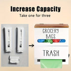 Wooden Trash Bag Dispenser Hanging Rack Under Sink Organizer for Garbage Bags Shopping Bags Tissues – Easy Install Space-Saving Kitchen Storage