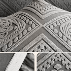 Velvet Jacquard Sofa Slipcover Grey Ruffle Detail Non-Slip Dustproof Stretch Machine Washable All-Season 1 2 3 4 Seater L-Shape Compatible Luxury Couch Cover
