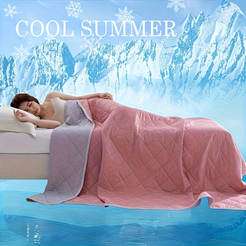 Cooling Blanket for Hot Sleepers Dual-Sided Soft Lightweight Reversible Summer Throw Machine Washable Multipurpose Bedding Travel Lounging Purple Green Blue Pink Sky Blue 39x59 59x79 79x91 Inch