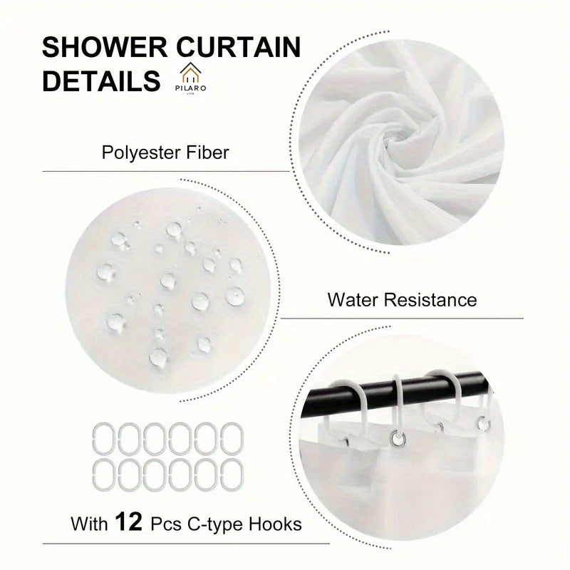 4-Piece Vintage Shower Curtain Set with Hooks, Non-Slip Floor Mat, Toilet U-Mat & Lid Cover — Waterproof Odor-Free Decorative Bathroom Ensemble, Ideal Gift