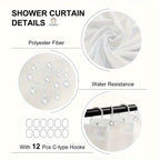 4-Piece Vintage Shower Curtain Set with Hooks, Non-Slip Floor Mat, Toilet U-Mat & Lid Cover — Waterproof Odor-Free Decorative Bathroom Ensemble, Ideal Gift