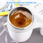 Self Stirring Coffee Mug 13.3oz - Magnetic Stirring Technology, 304 Stainless Steel Travel Mug, No Battery Needed, Ergonomic Handle & Spill-Proof Lid, Great Gift for Coffee Lovers