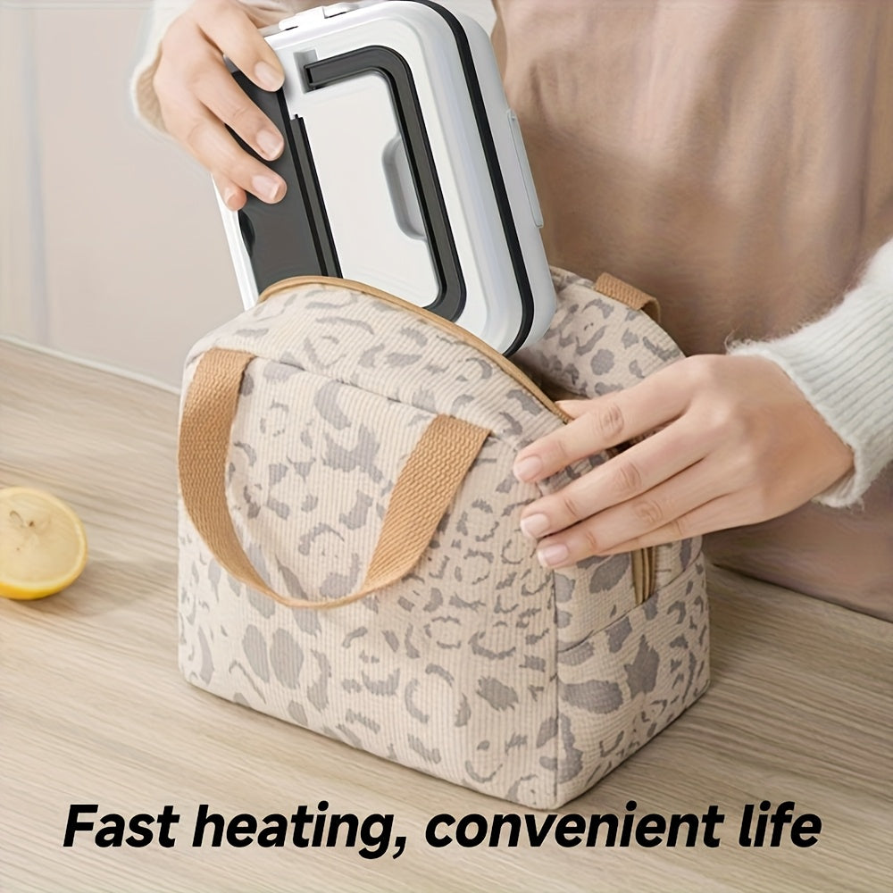 Heated Lunch Box 8000mAh Rechargeable with Digital Display & Stainless Steel Liner – Portable Electric Food Warmer Power Bank Lunch Bag, 33.8oz for Work Car Camping School Men Women