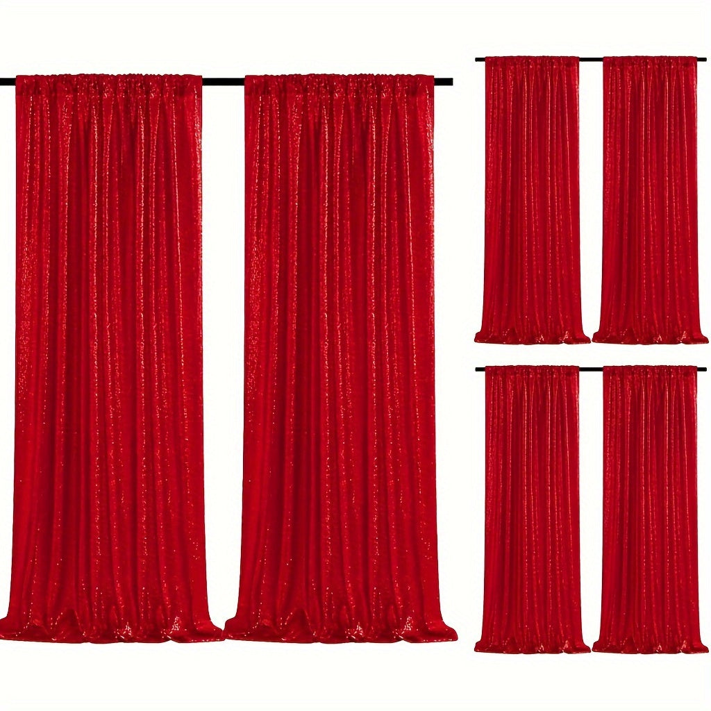Sequin Curtains Backdrop 4 & 6 Panels 2x8FT - Shimmer Glitter Party Backdrop Curtain for Wedding Birthday Bachelorette Photo Booth, 25 Colors Reusable Event Decoration